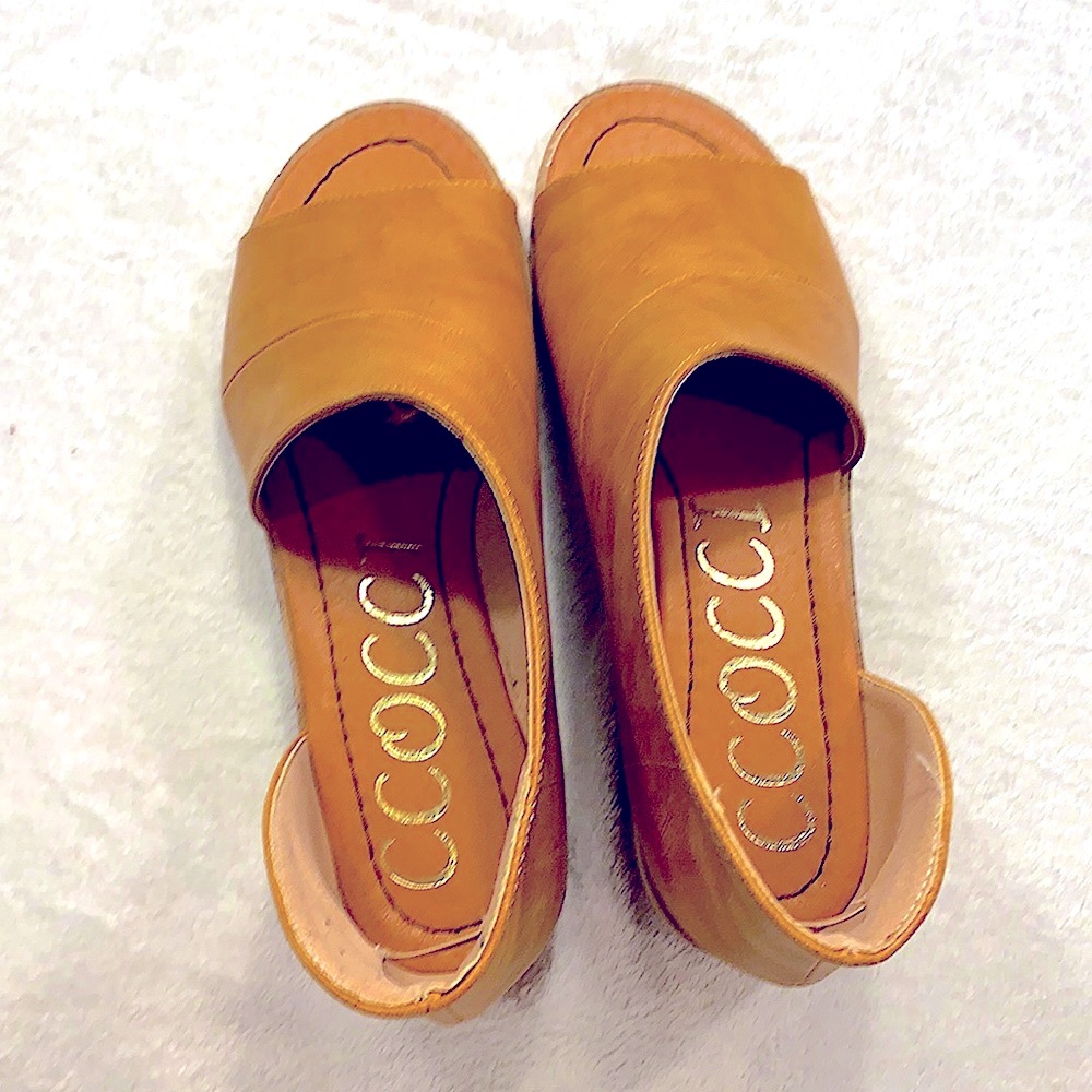 CCOCCI Tan Slide Sandals